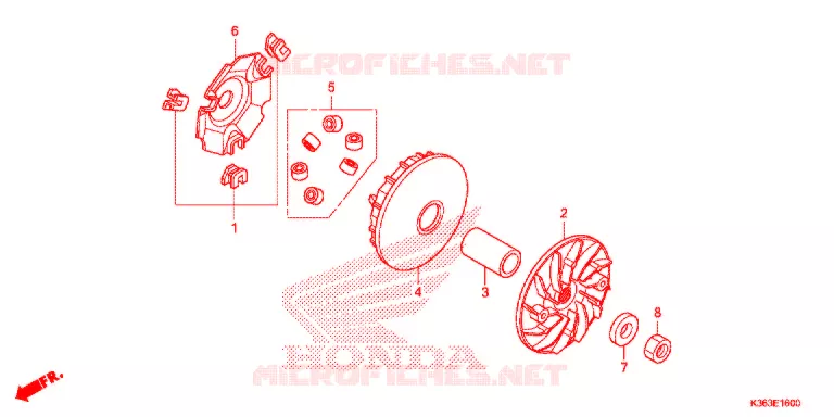 AANDRIJFFACE/ KICKSTARTER SPIL Honda SCOOTER 150 PCX 2016  WW150F