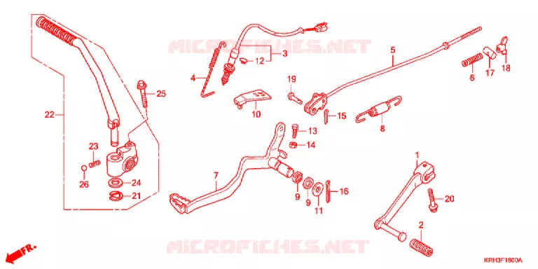 HOOFD STANDAARD/REMPEDAAL Honda MOTO 125 XR 2011  XR125LEKB