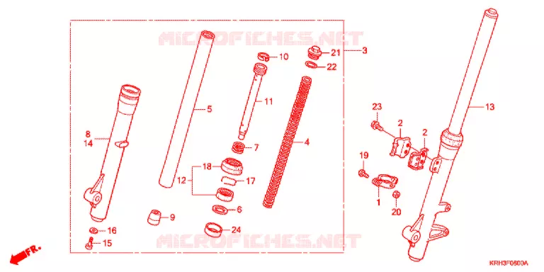 VOOR VORK Honda MOTO 125 XR 2011  XR125LEKB