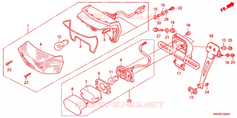 ACHTERLICHT/KENTEKEN LICHT Honda MOTO 125 XR 2011  XR125LEKB