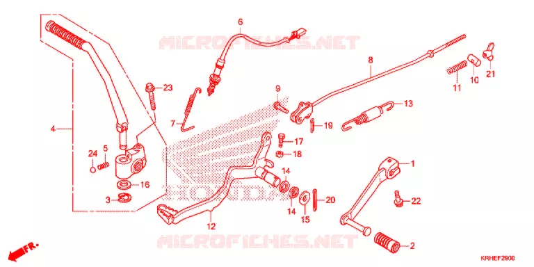 HOOFD STANDAARD/REMPEDAAL Honda MOTO 125 XR 2012  XR125LEKC