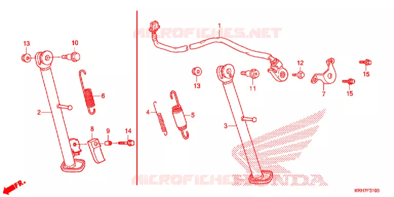 HOOFD STANDAARD/REMPEDAAL Honda MOTO 125 XR 2016  XR125LEKE