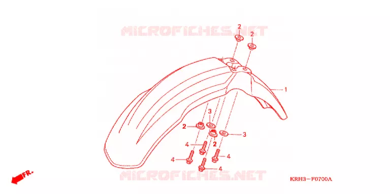 VOORSPATBORD Honda MOTO 125 XR 2011  XR125LKB