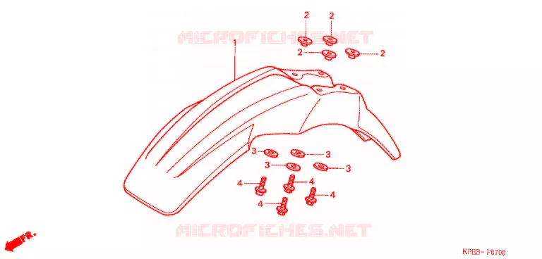 VOORSPATBORD Honda MOTO 250 XR 2004  XR250HS3