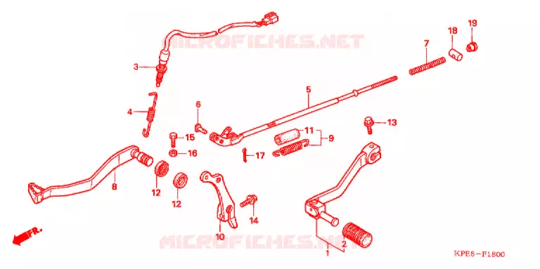 HOOFD STANDAARD/REMPEDAAL Honda MOTO 250 XR 2007  XR250HS5