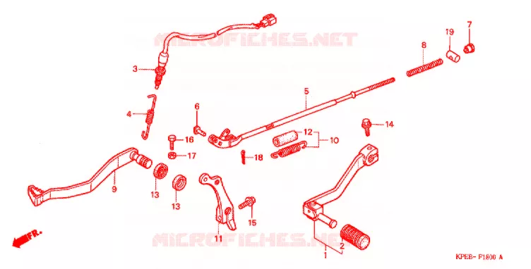 HOOFD STANDAARD/REMPEDAAL Honda MOTO 250 XR 2003  XR250HSC3