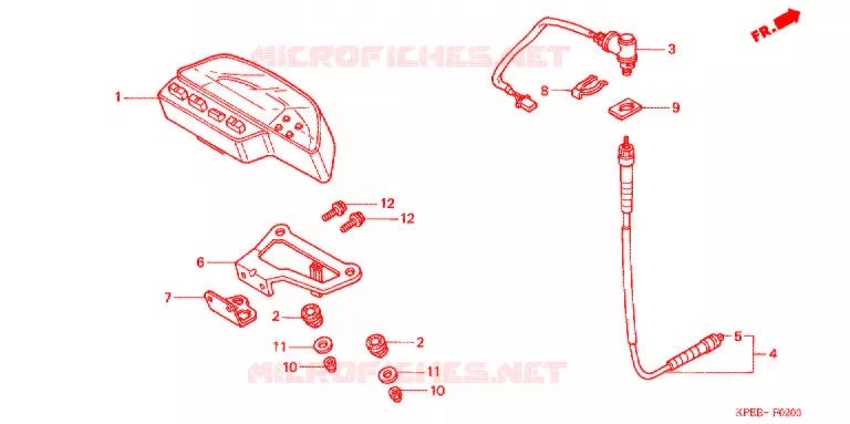 COMBINATIEMETER Honda MOTO 250 XR 2004  XR250LS3