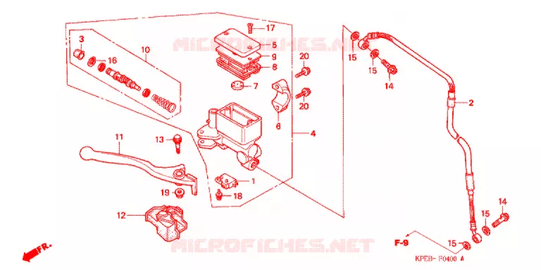VOORREM HOOFDCILINDER Honda MOTO 250 XR 2003  XR250LS3