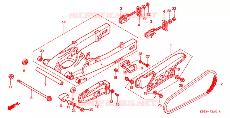ZWAAI-ARM/KETTINGKAST Honda MOTO 250 XR 2004  XR250LS3