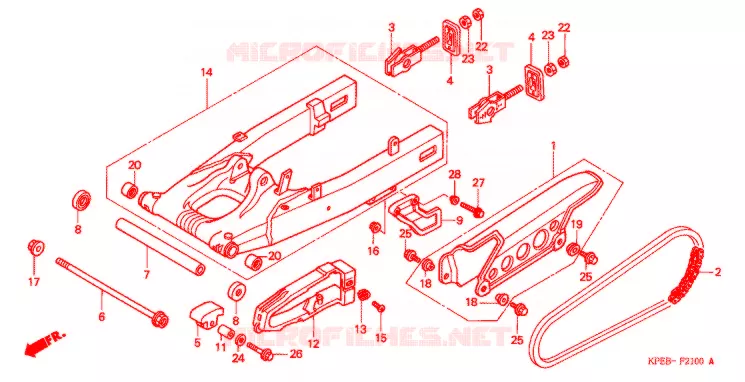 ZWAAI-ARM/KETTINGKAST Honda MOTO 250 XR 2003  XR250LS3