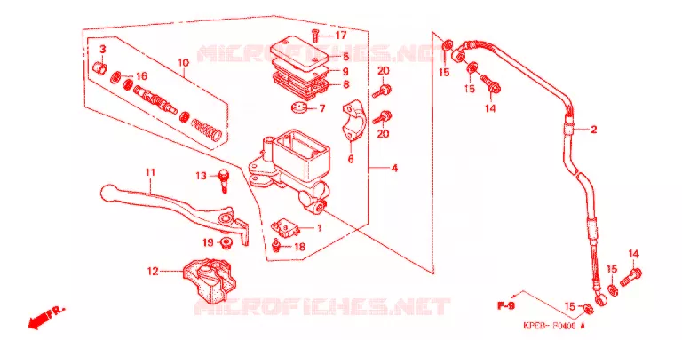 VOORREM HOOFDCILINDER Honda MOTO 250 XR 2003  XR250LS3