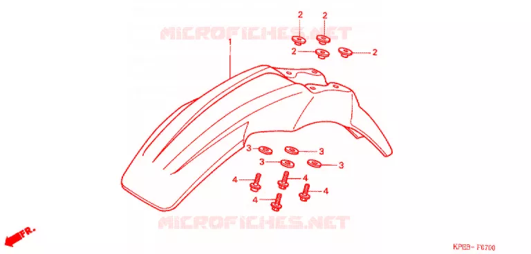 VOORSPATBORD Honda MOTO 250 XR 2005  XR250LS5