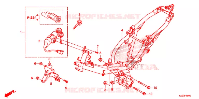 FRAME CHASSIS Honda MOTO 110 WAVE 2014  AFS1101SHE