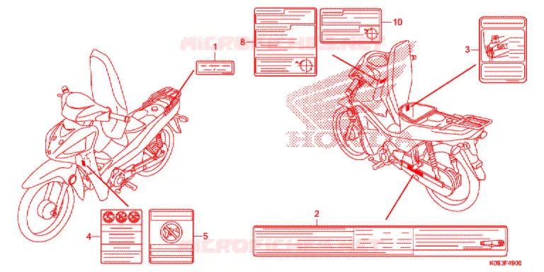 WAARSCHUWINGSLABEL(1) Honda MOTO 110 WAVE 2017  AFS1101SHE