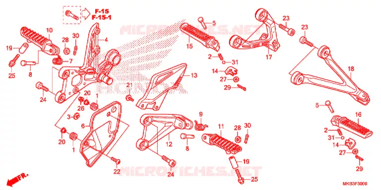 OPSTAP/KICKARM/ WISSEL PEDAAL Honda MOTO 1000 CBR 2015  CBR1000SAF