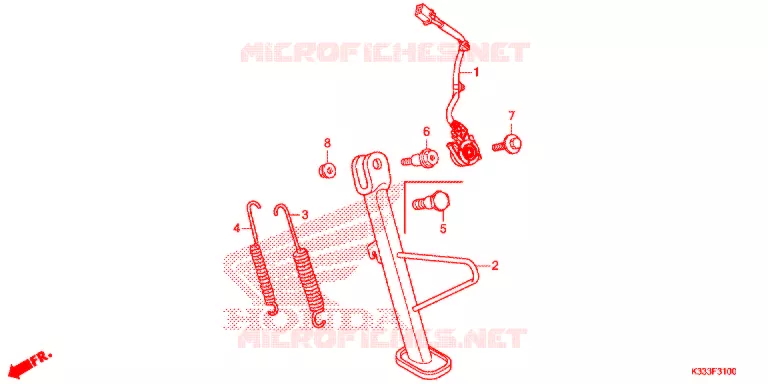 HOOFD STANDAARD/REMPEDAAL Honda MOTO 250 CBR 2015  CBR250RF