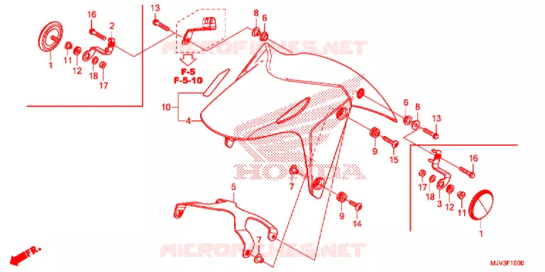 VOORSPATBORD Honda MOTO 500 CBR 2015  CBR500RF
