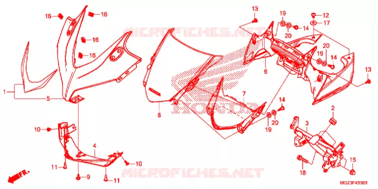 BOVEN KAP Honda MOTO 500 CBR 2015  CBR500RF