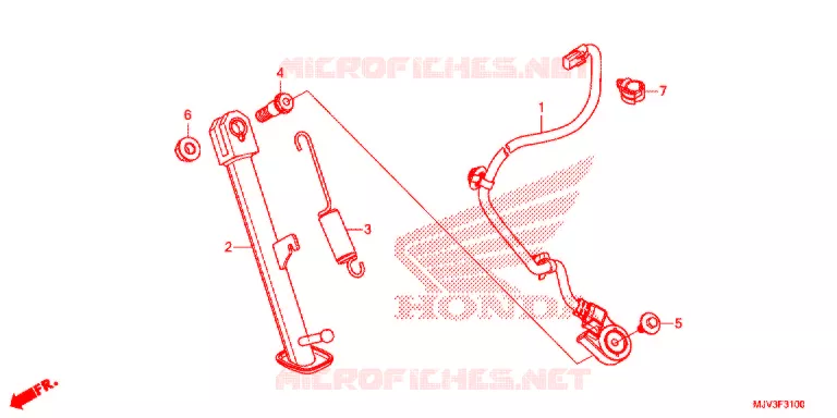 HOOFD STANDAARD/REMPEDAAL Honda MOTO 500 CBR 2015  CBR500RF