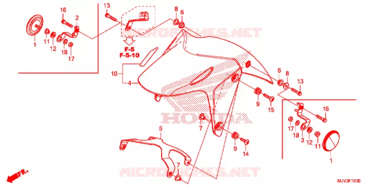VOORSPATBORD Honda MOTO 500 CBR 2015  CBR500RF