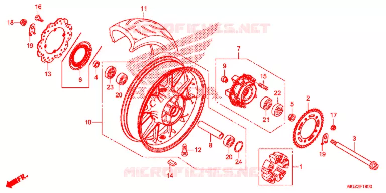 ACHTER WIEL Honda MOTO 500 CBR 2015  CBR500RF