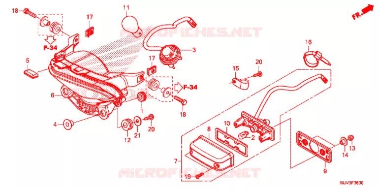 ACHTERLICHT(2) Honda MOTO 500 CBR 2015  CBR500RF