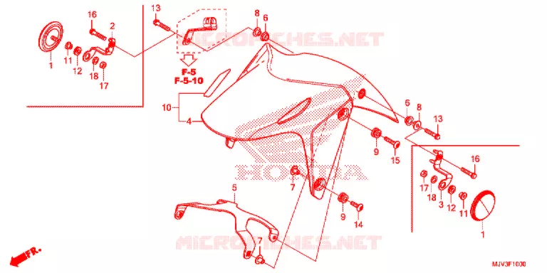 VOORSPATBORD Honda MOTO 500 CBR 2015  CBR500RF