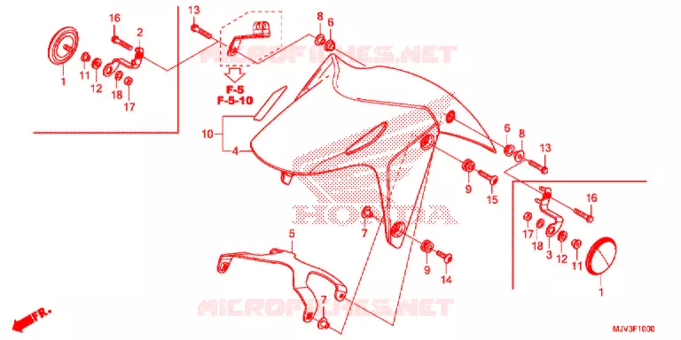 VOORSPATBORD Honda MOTO 500 CBR 2015  CBR500RF