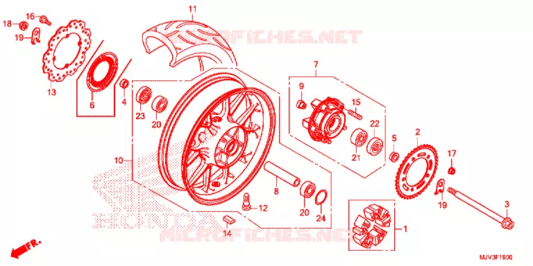 ACHTER WIEL Honda MOTO 500 CBR 2015  CBR500RF