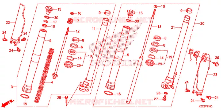VOOR VORK Honda MOTO 250 CRF 2016  CRF250LF