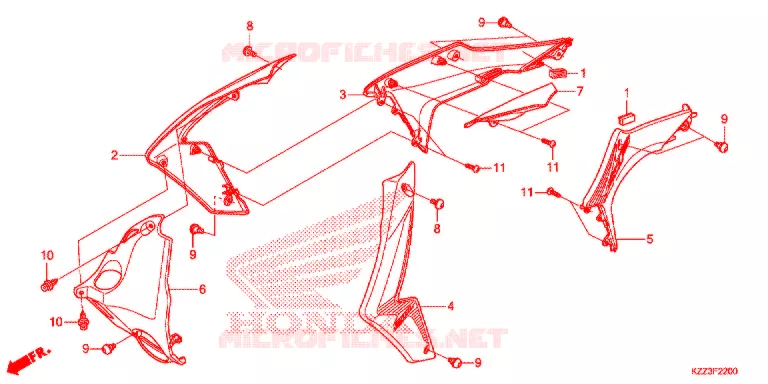 RADIATOR VERSTIJVING Honda MOTO 250 CRF 2015  CRF250LF