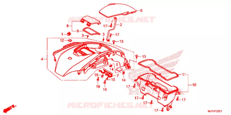 MESH INNER RACK  SG Honda MOTO 700 CTX 2015  CTX700DF