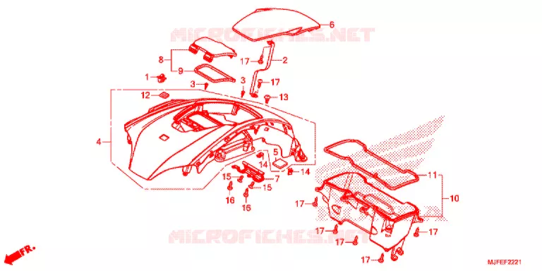 MESH INNER RACK  SG Honda MOTO 700 CTX 2015  CTX700NAF