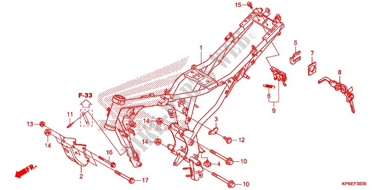 FRAME CHASSIS voor Honda CB 125 F 2016