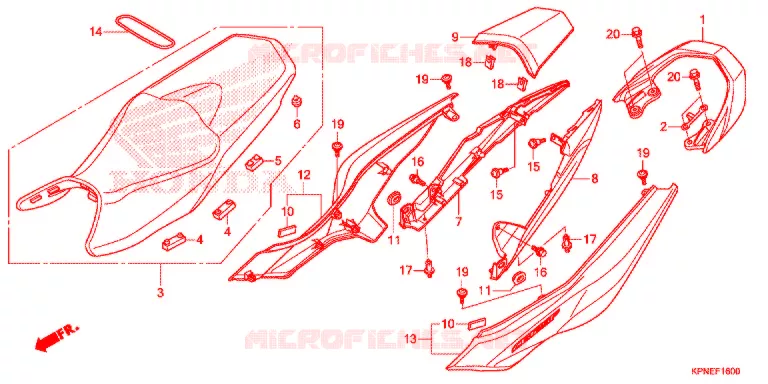 ZITTING/ACHTER KAP Honda MOTO 125 CB 2015  GLR1251WHF