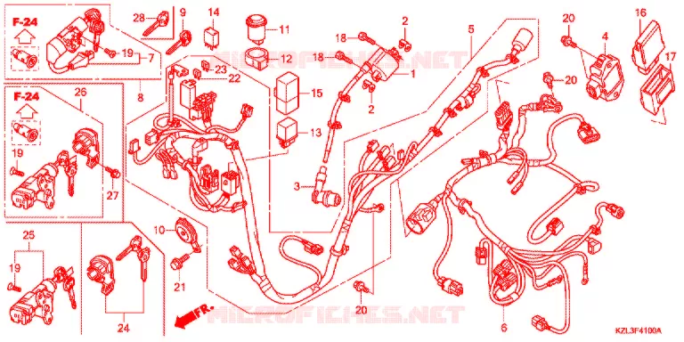 BEDRADINGSBUNDEL/ACCU Honda SCOOTER 110 VISION 2015  NSC110WHF