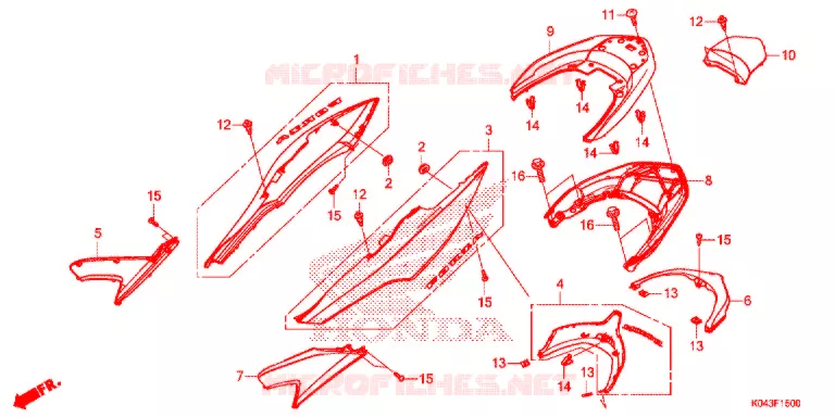 KONTPANEEL MIDDEN Honda SCOOTER 300 FORZA 2015  NSS300F