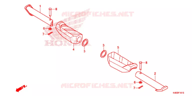 ACHTER KUSSEN/ OPSTAPPEDAAL Honda SCOOTER 110 SPACY 2015  SCR1105WHF