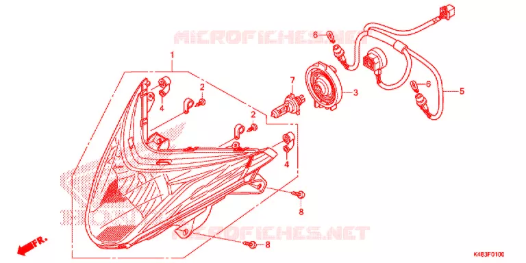 KOPLAMP Honda SCOOTER 110 SPACY 2016  SCR1105WHF
