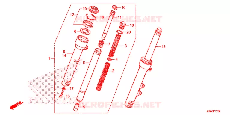 VOOR VORK Honda SCOOTER 110 SPACY 2015  SCR1105WHF