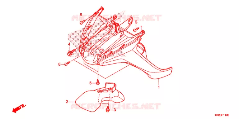 VOORSPATBORD Honda SCOOTER 110 SPACY 2016  SCR1105WHF