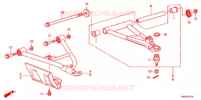 VOOR ARM Honda ATV 500 FOURTRAX 2013  TRX500FPED