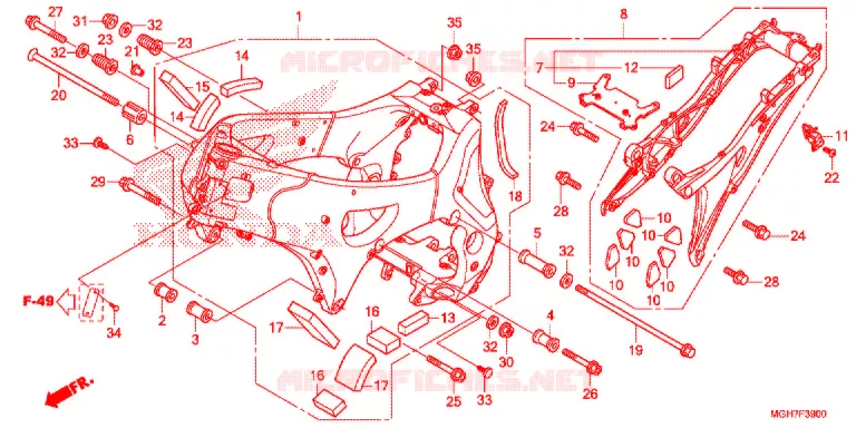 FRAME CHASSIS Honda MOTO 1200 CROSSTOURER 2015  VFR1200XAF