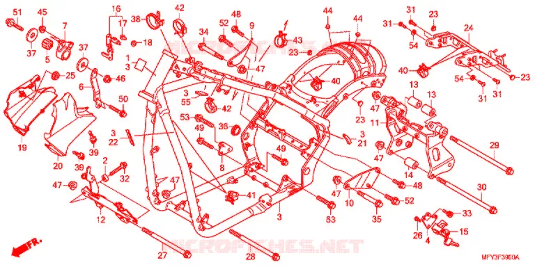 FRAME CHASSIS (VT1300CR/CRA) Honda MOTO 1300 VT 2012  VT1300CRAC