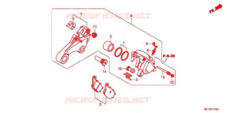 ACHTER REMKLAUW Honda MOTO 1300 VT 2012  VT1300CRC