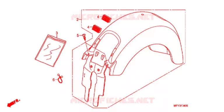 ACHTERSPATBORD  (VT1300CR/CRA) Honda MOTO 1300 VT 2012  VT1300CRC