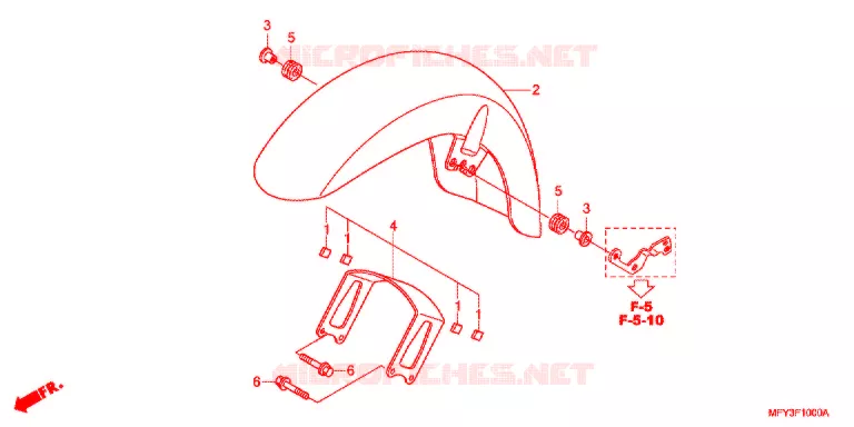 VOORSPATBORD (VT1300CR/CRA) Honda MOTO 1300 VT 2012  VT1300CRC