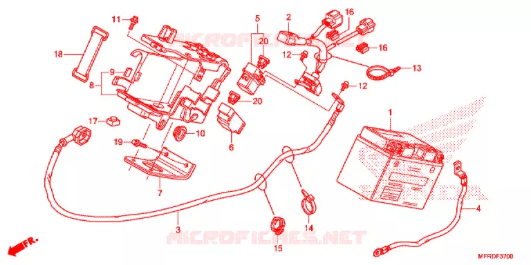 BEDRADINGSBUNDEL/ACCU Honda MOTO 1300 VT 2015  VT1300CXAF