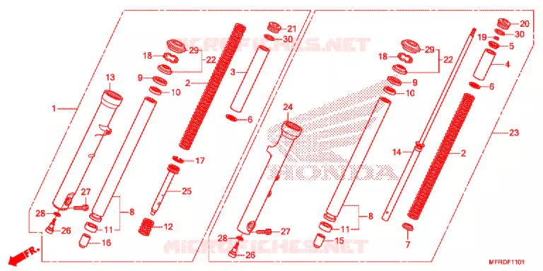 VOOR VORK (VT1300CXA) Honda MOTO 1300 VT 2015  VT1300CXAF