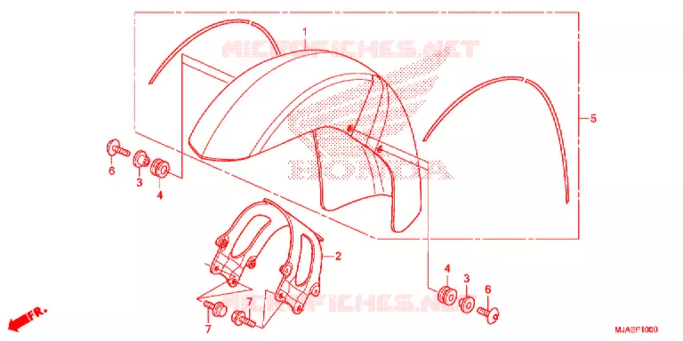 VOORSPATBORD (VT750CS/C) Honda MOTO 750 SHADOW 2015  VT750CF